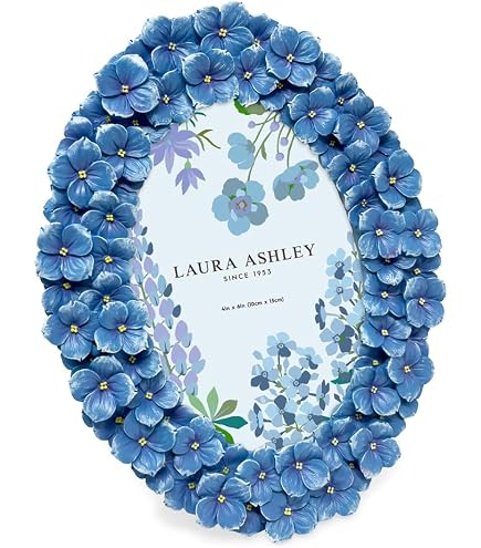 Amazon.com - Laura Ashley 4x6 Blue Hydrangea Flower Textured Hand